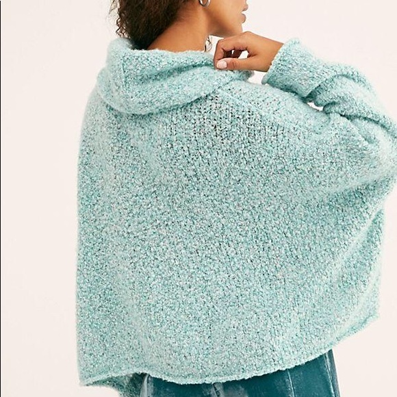 FREE PEOPLE BFF Sweater NWT Size M Aqua Star - Picture 4 of 7